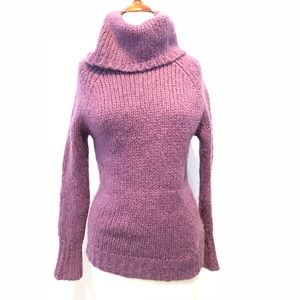 JACOB Mohair Wool Purple Knit Turtleneck Sweater